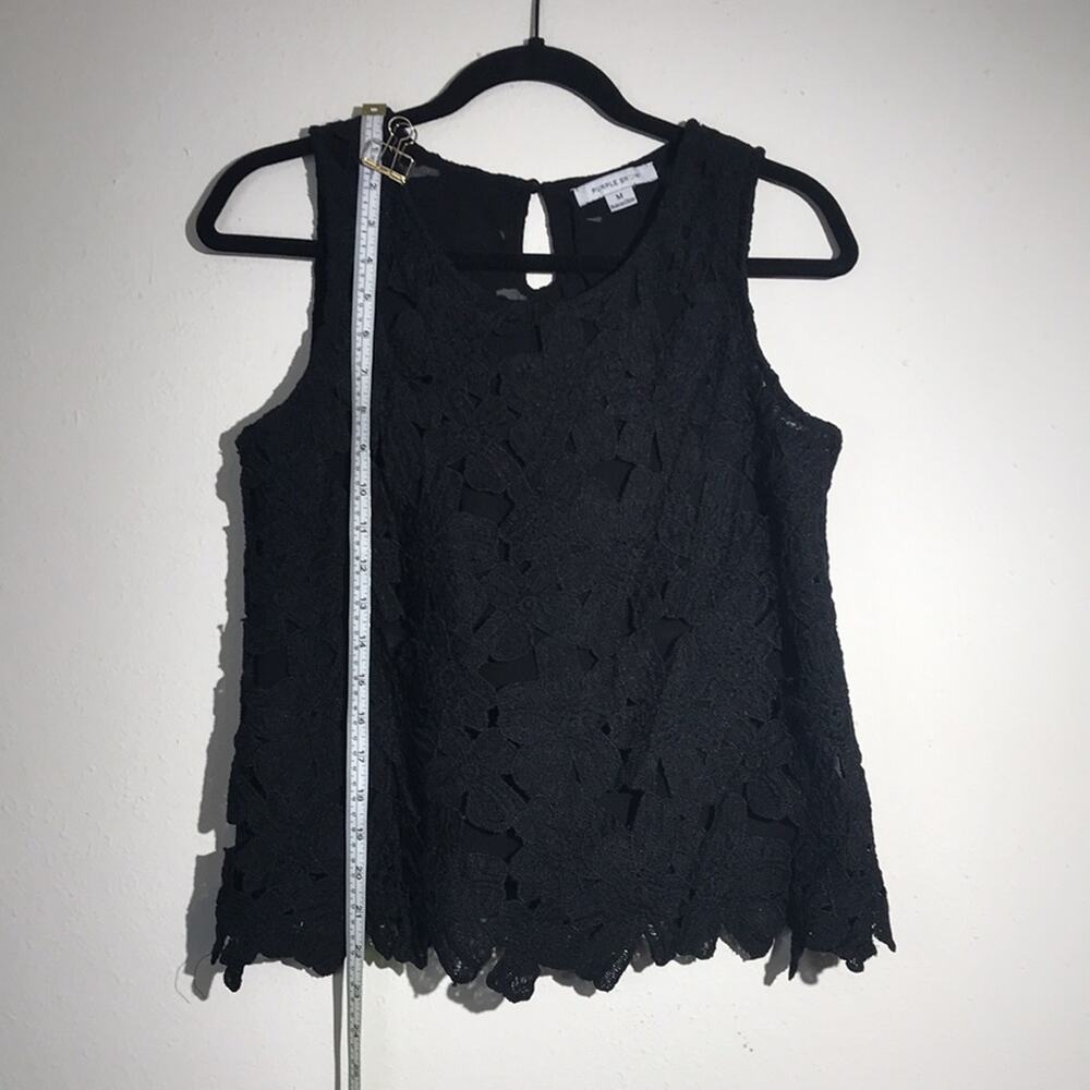 Purple Snow Black Lace Overlay Blouse Medium - Picture 2 of 11
